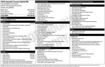 2026 Hyundai Tucson Hybrid SEL