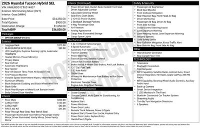 2026 Hyundai Tucson Hybrid SEL