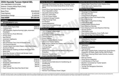 2026 Hyundai Tucson Hybrid SEL