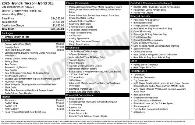 2026 Hyundai Tucson Hybrid SEL