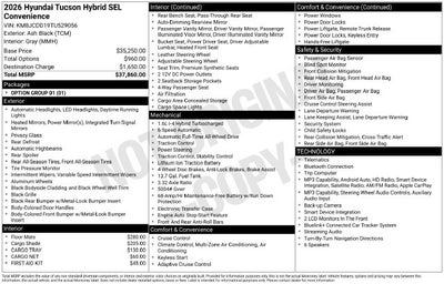 2026 Hyundai Tucson Hybrid SEL Convenience