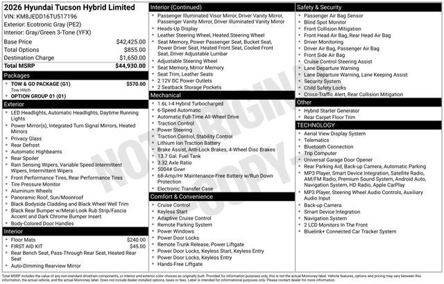 2026 Hyundai Tucson Hybrid Limited