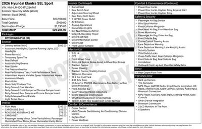 2026 Hyundai Elantra SEL Sport Plus