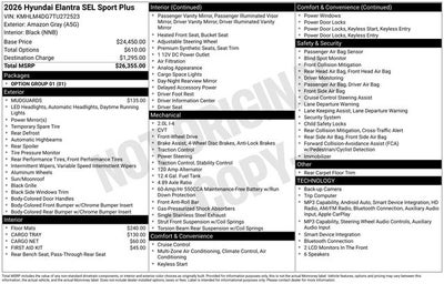 2026 Hyundai Elantra SEL Sport Plus