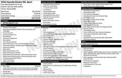 2026 Hyundai Elantra SEL Sport