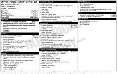 2009 Chevrolet Corvette Base 3LT