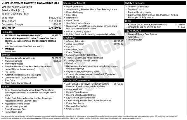 2009 Chevrolet Corvette Base 3LT
