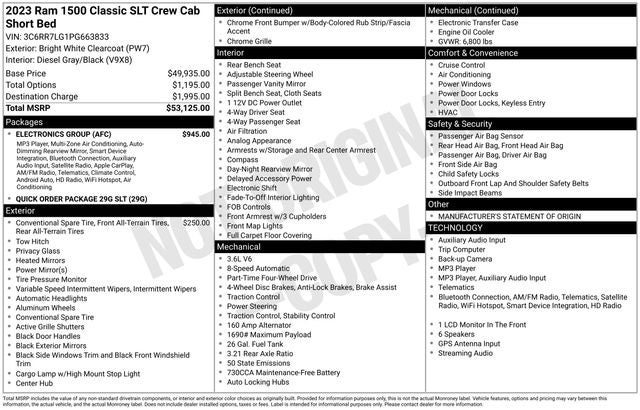 2023 RAM 1500 Classic SLT