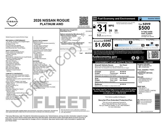 2026 Nissan Rogue Platinum