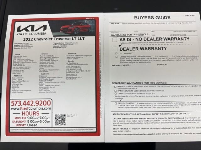 2022 Chevrolet Traverse LT Cloth