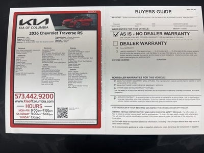 2026 Chevrolet Traverse AWD RS