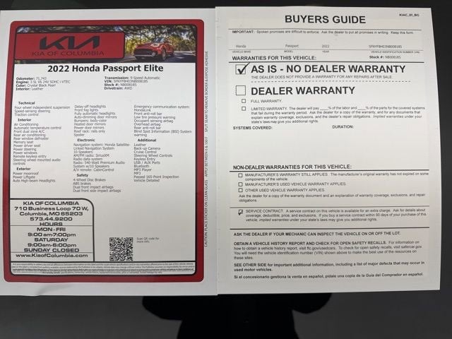 2022 Honda Passport Elite