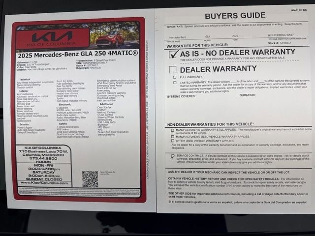 2025 Mercedes-Benz GLA GLA 250