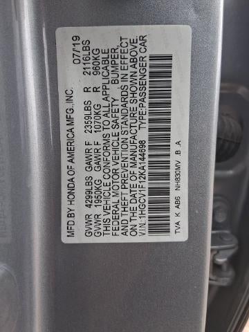 2019 Honda Accord Sedan LX 1.5T CVT