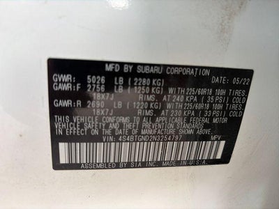 2022 Subaru Outback Limited XT CVT
