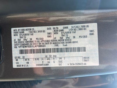 2020 Ford F-150 LARIAT 4WD SuperCrew 5.5' Box