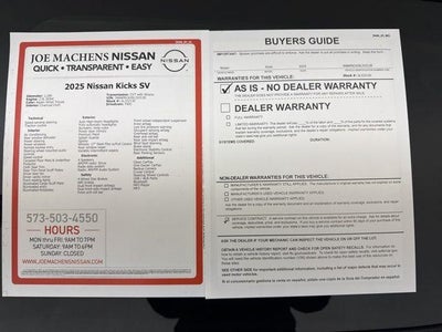 2025 Nissan Kicks SV FWD