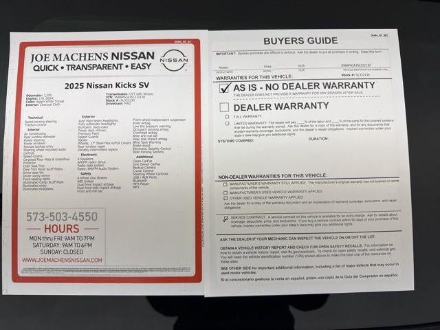 2025 Nissan Kicks SV FWD