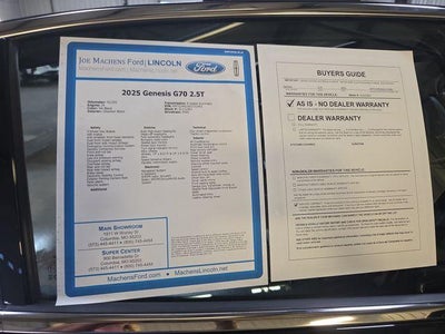 2025 Genesis G70 2.5T RWD