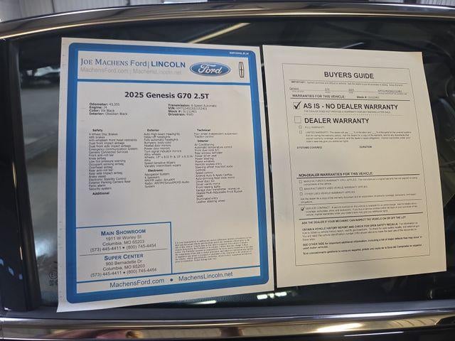 2025 Genesis G70 2.5T RWD