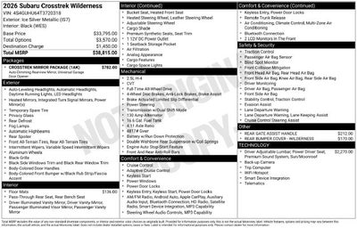 2026 Subaru CROSSTREK Wilderness