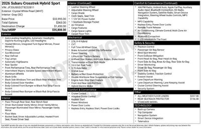 2026 Subaru CROSSTREK Sport Hybrid