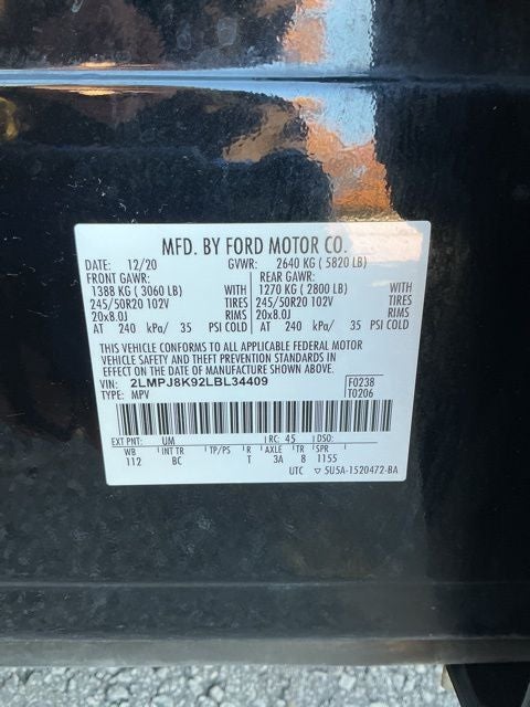 2020 Lincoln Nautilus Reserve