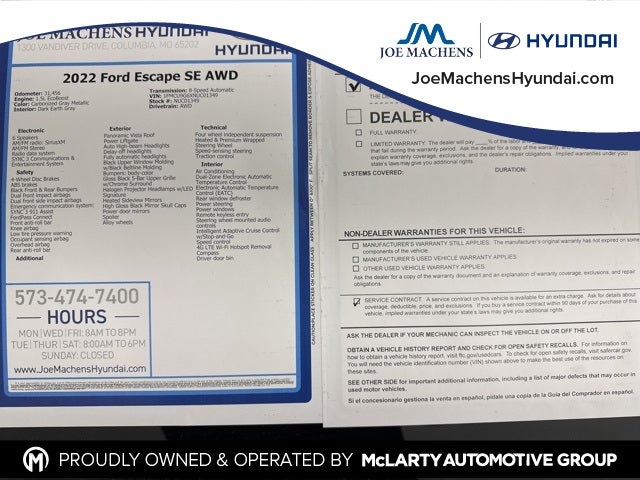 2022 Ford Escape SE AWD