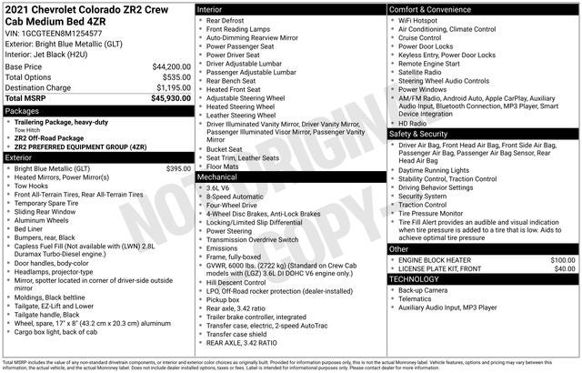 2021 Chevrolet Colorado ZR2