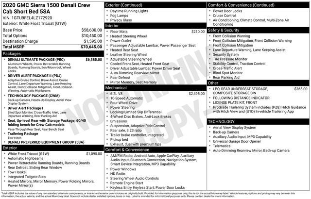 2020 GMC Sierra 1500 Denali w/ Ultimate Pkg