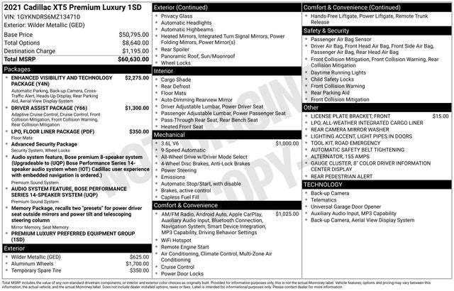 2021 Cadillac XT5 Premium Luxury AWD