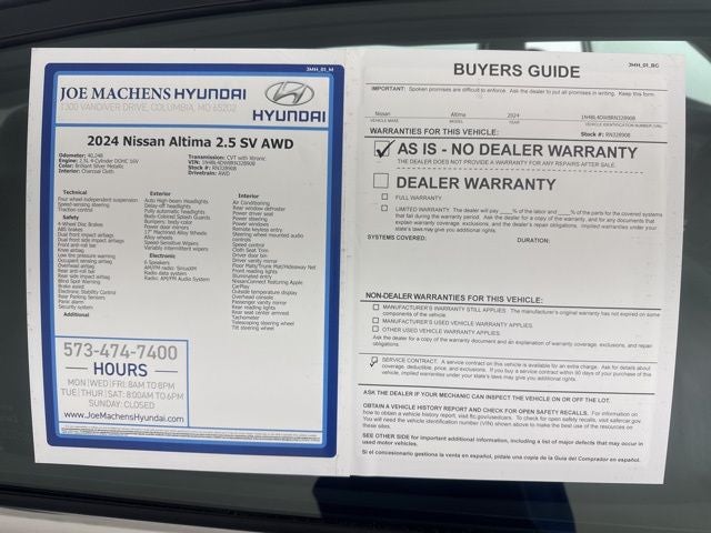 2024 Nissan Altima 2.5 SV AWD