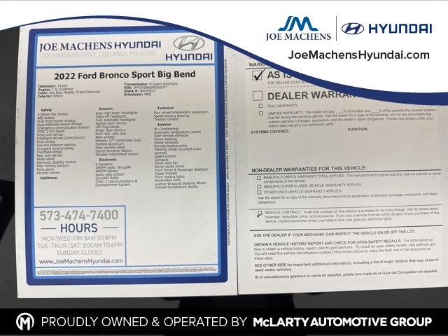 2022 Ford Bronco Sport Big Bend