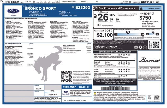 2024 Ford Bronco Sport Heritage 4WD