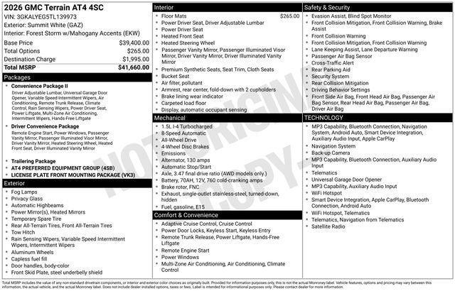 2026 GMC Terrain AT4