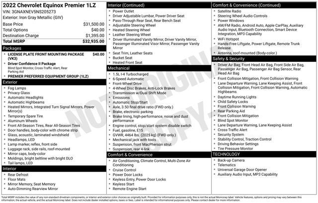 2022 Chevrolet Equinox Premier FWD