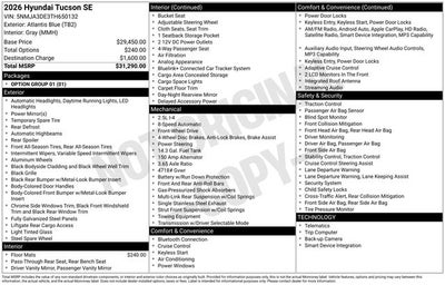 2026 Hyundai Tucson SE FWD