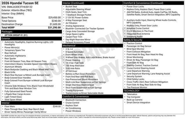 2026 Hyundai Tucson SE FWD