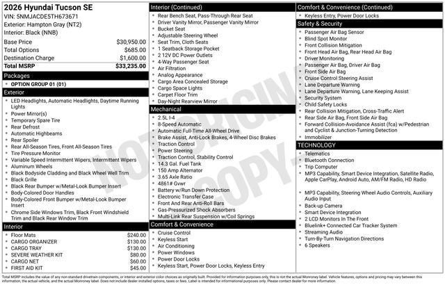 2026 Hyundai Tucson SE