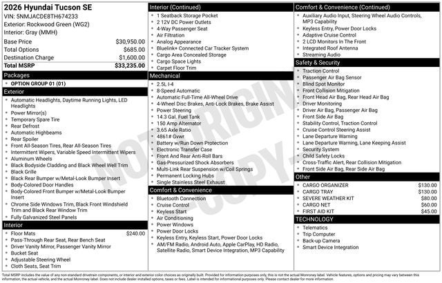 2026 Hyundai Tucson SE