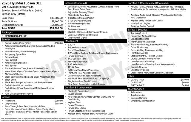 2026 Hyundai Tucson SEL FWD