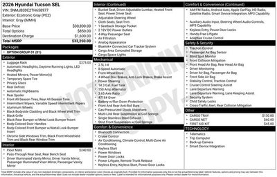 2026 Hyundai Tucson SEL FWD