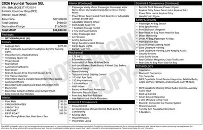 2026 Hyundai Tucson SEL
