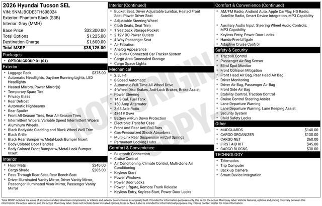 2026 Hyundai Tucson SEL AWD