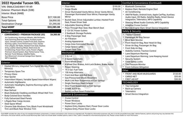 2022 Hyundai Tucson SEL FWD w/ Convenience & Premium Pkg
