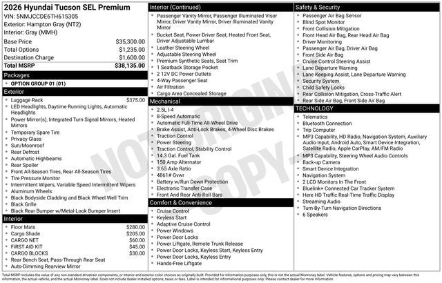 2026 Hyundai Tucson SEL Premium AWD