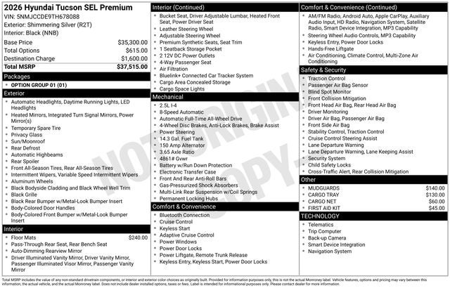 2026 Hyundai Tucson SEL Premium