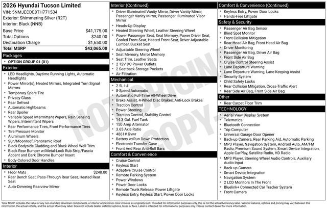 2026 Hyundai Tucson Limited