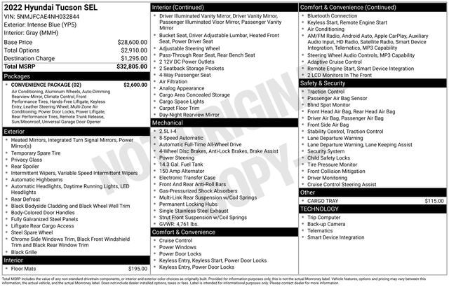 2022 Hyundai Tucson SEL AWD w/ Convenience Pkg