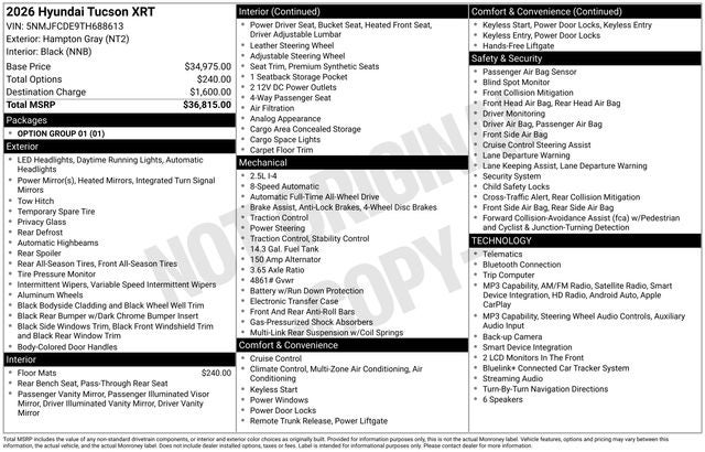 2026 Hyundai Tucson XRT AWD